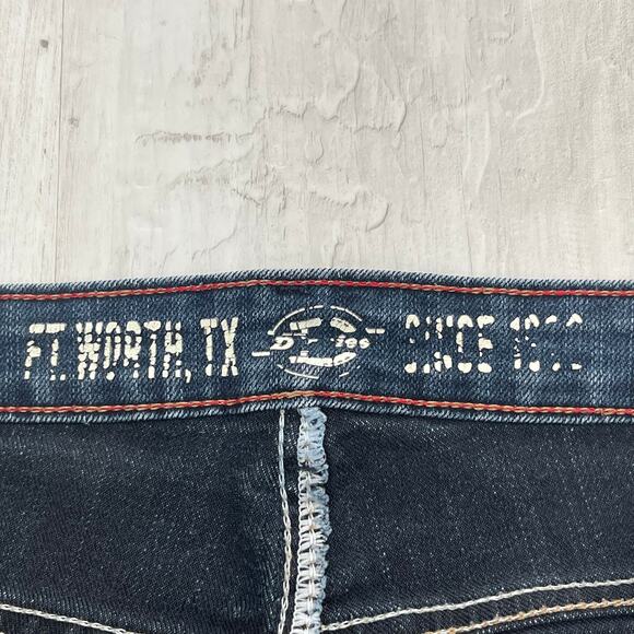 Dickies Relaxed Dark Wash Cotton Blend Work Mechanic Bootcut Denim Jeans 8 - Picture 8 of 13